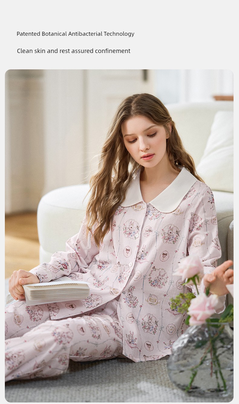Qixi Spring Autumn Maternity Pajama Suit Confinement Clothing — 15