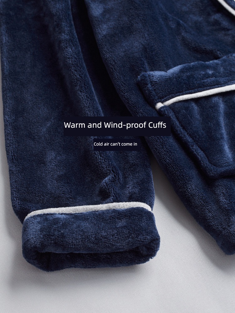 Finthen  man Autumn and winter Big size Flannel pajamas