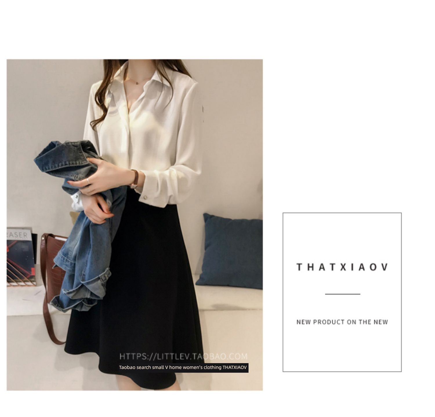 blue unique jacket easy Long sleeve Chiffon shirt