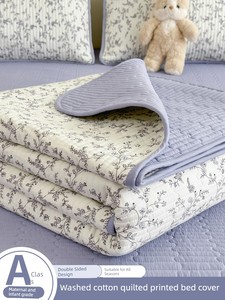 Washed Cotton Bed Cover Single Piece, Class a Maternal and Infant Grade, Suitable for All Seasons, Tatami Non-Slip Quilt