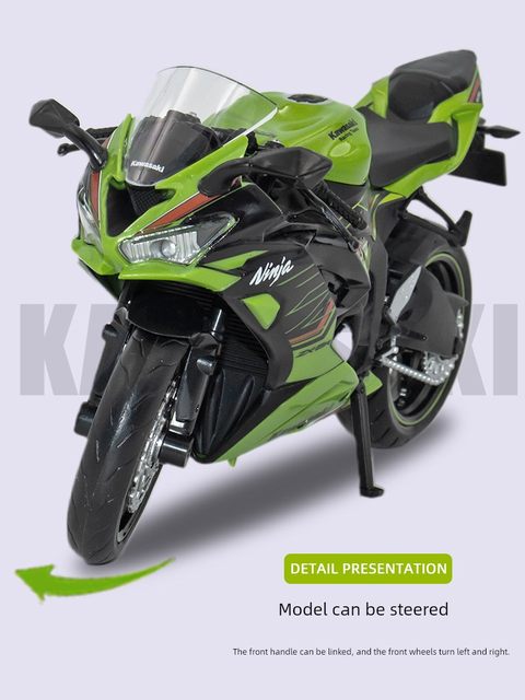 Genuine 1/12 Kawasaki NinjaZX-6R motorcycle model simulation alloy motorcycle figure collection ornaments