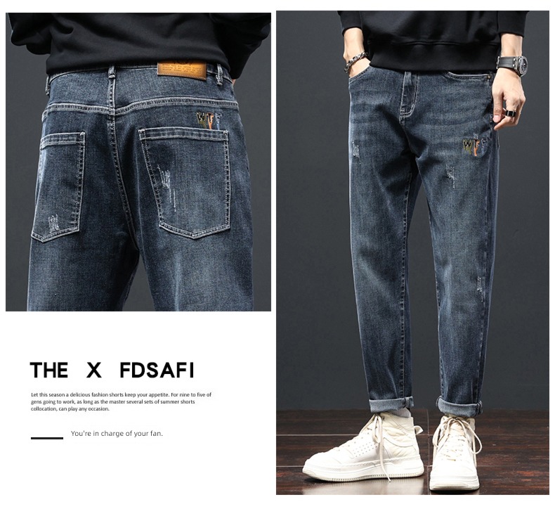 Autumn and winter Korean version elastic force keep warm Plush Jeans
