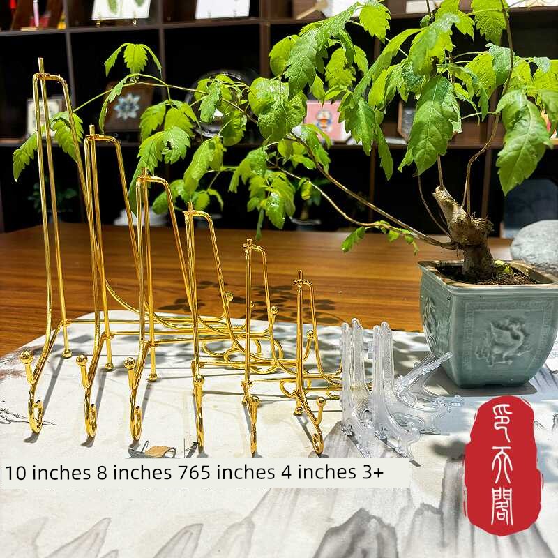 Cloisonné Enamel Painting DIY Materials and Tools, Intangible Cultural Heritage Crystal Stand, Metal Display Stand, Gold Wire Sand Painting