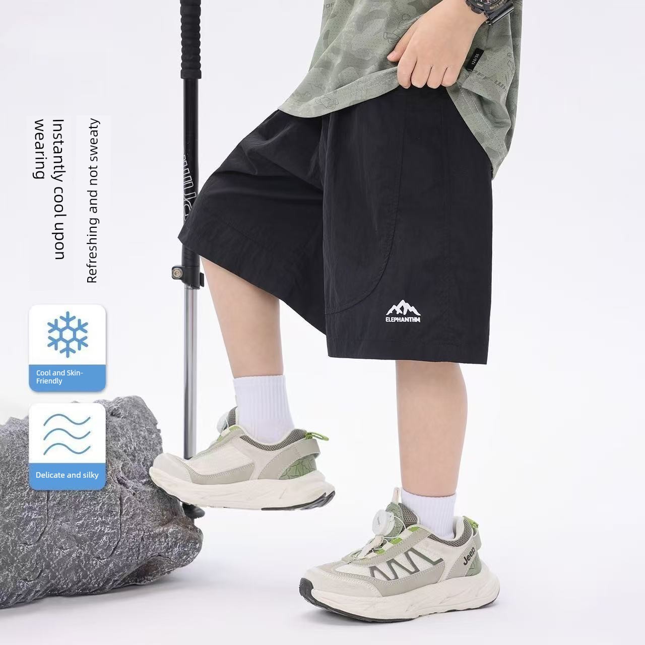 Children's Clothing Boys' Shorts Summer Thin Pants Kids' Knee-Length Pants Outdoor Hiking Pants 2026 New Trendy Quick-Dry Running Pants — 2