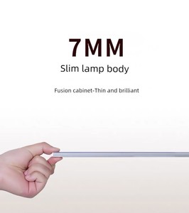 Ultra-Thin LED Hard Light Bar Bench 220V Display Counter Shelf Wardrobe Wine Cabinet Light with Self-Adhesive Slot-Free 
