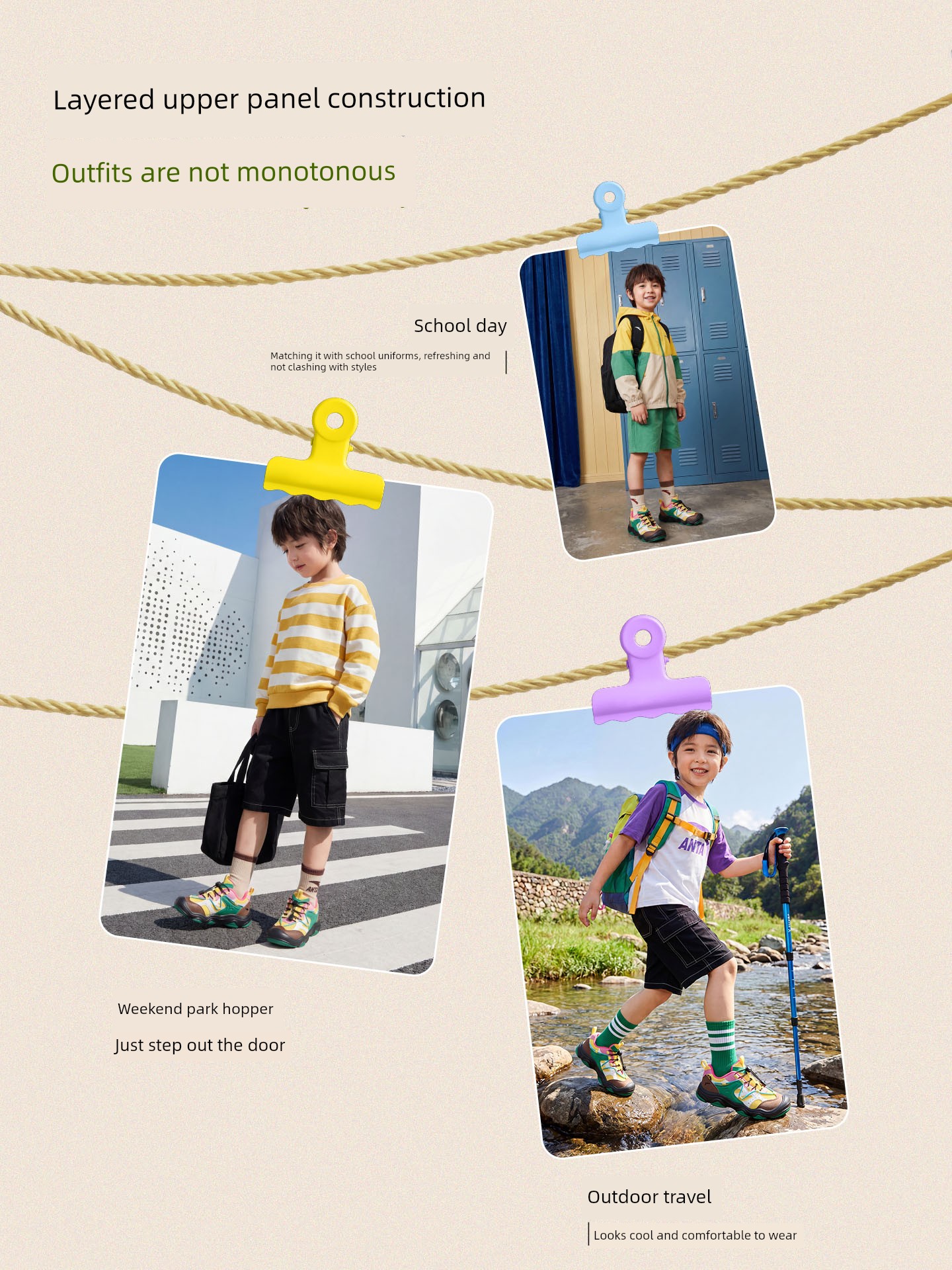 Anta Kidsren's Shoes, Kidsren's Sports Shoes, 26 Summer Hiking Shoes, Boys' Outdoor Hiking Shoes, Girls' Shoes, Casual Shoes — 3