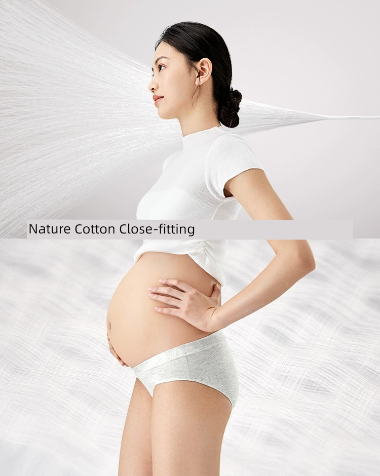 Purcotton Pregnant Women's Underpants Antibacterial High Content in Early, Middle and Late Pregnancy Cotton Crotch Confinement Special Low Waist All Year — 3