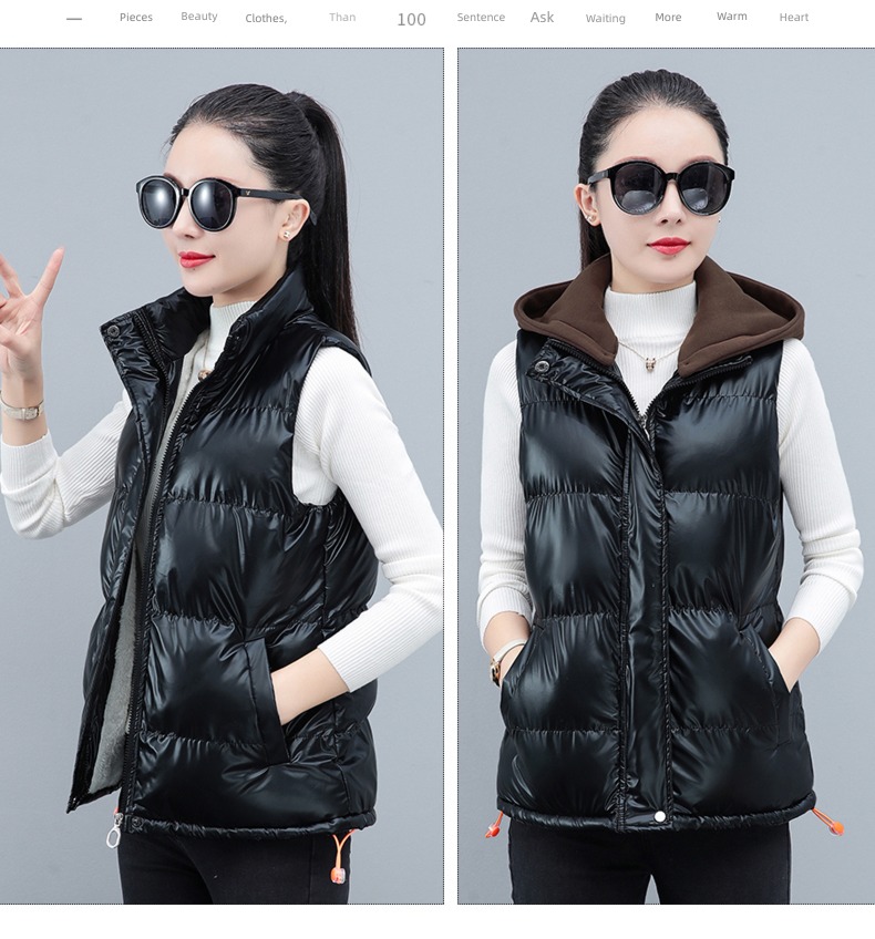 have cash less than that is registered in the accounts Bright surface Autumn and winter keep warm loose coat Down cotton Vest