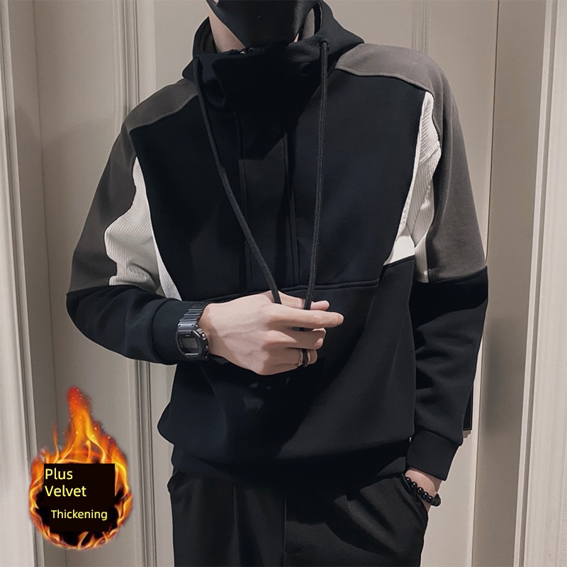 ins Splicing thickening T-shirt Undershirt Autumn and winter Sweater