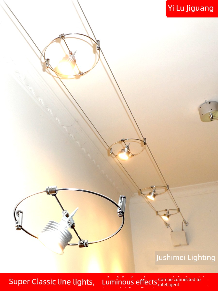 Led Metallic Industrial Wind Steel Wire Warm Light Line Light