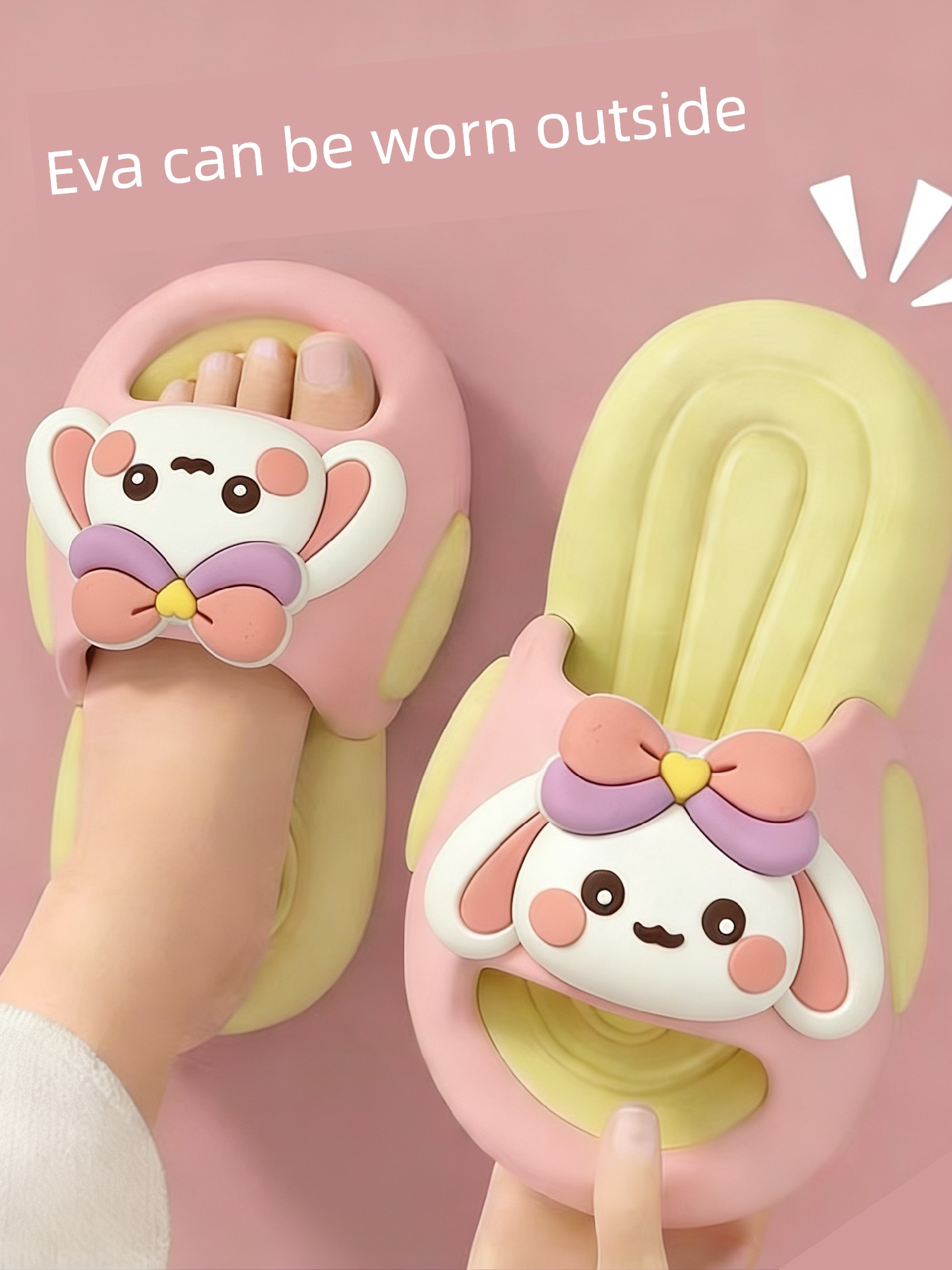 New Style Girls' Rabbit Slippers, Soft-Soled, Non-Slip, Suitable for Home and Outdoor Wear, Cute Summer Princess Slide Sandals — 4