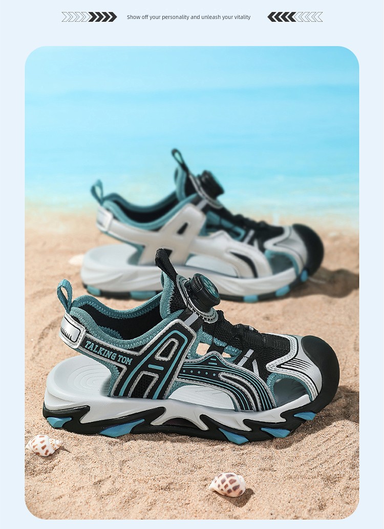 Tom Sports Sandals 2026 New Summer Children's Sandals Non-Slip Beach Shoes Boys Closed-Toe Lightweight for Older Children — 22