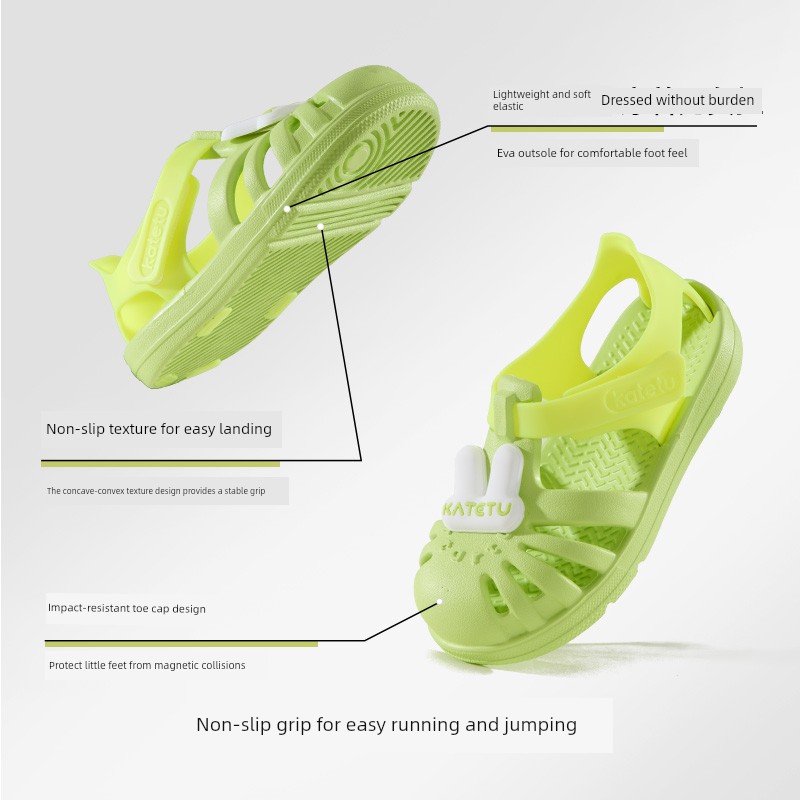 Carter Rabbit Children's Beach Sandals, Non-Slip, Wear-Resistant, Quick-Drying, Multi-Dimensional Cutouts, Normal Arch Support, Comfortable, Safe, Soft — 2