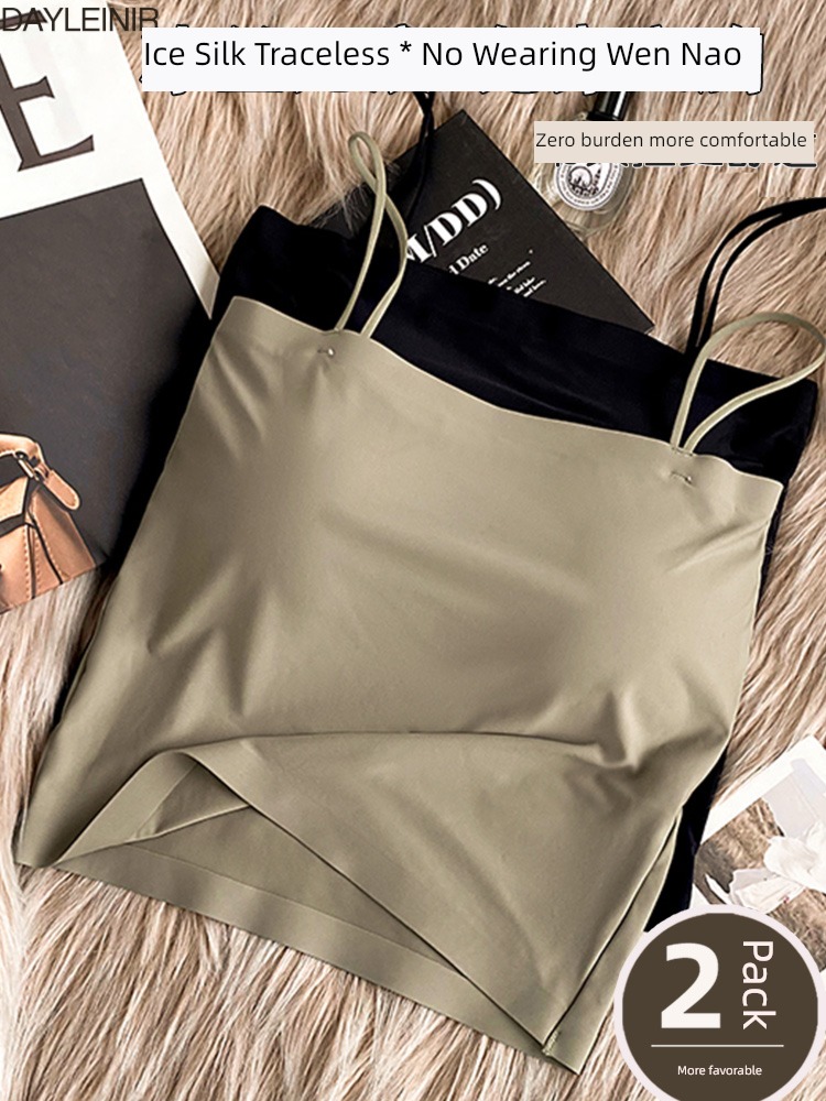 Beautiful back Ice silk black Light proof Small sling female Breast wrapping