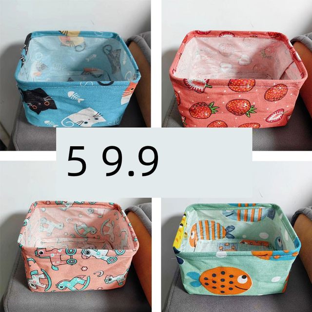 Underwear socks desktop storage box cosmetics dormitory fabric bra ins windbreaker cleaning box basket bag