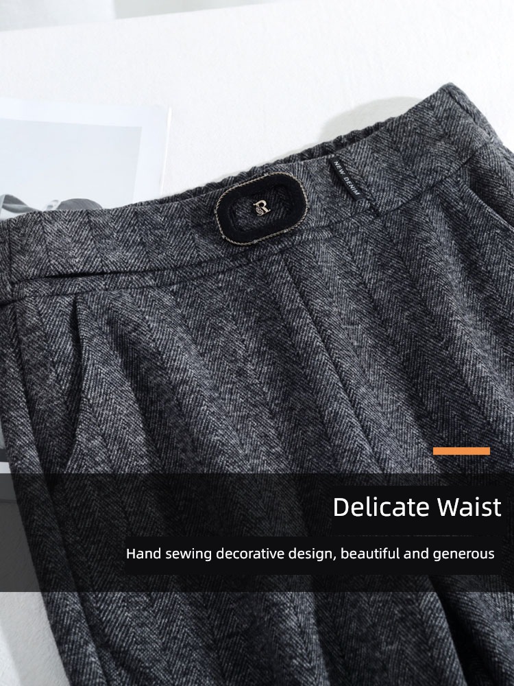 Wool female Autumn and winter easy Sagging sensation thickening bell-bottoms