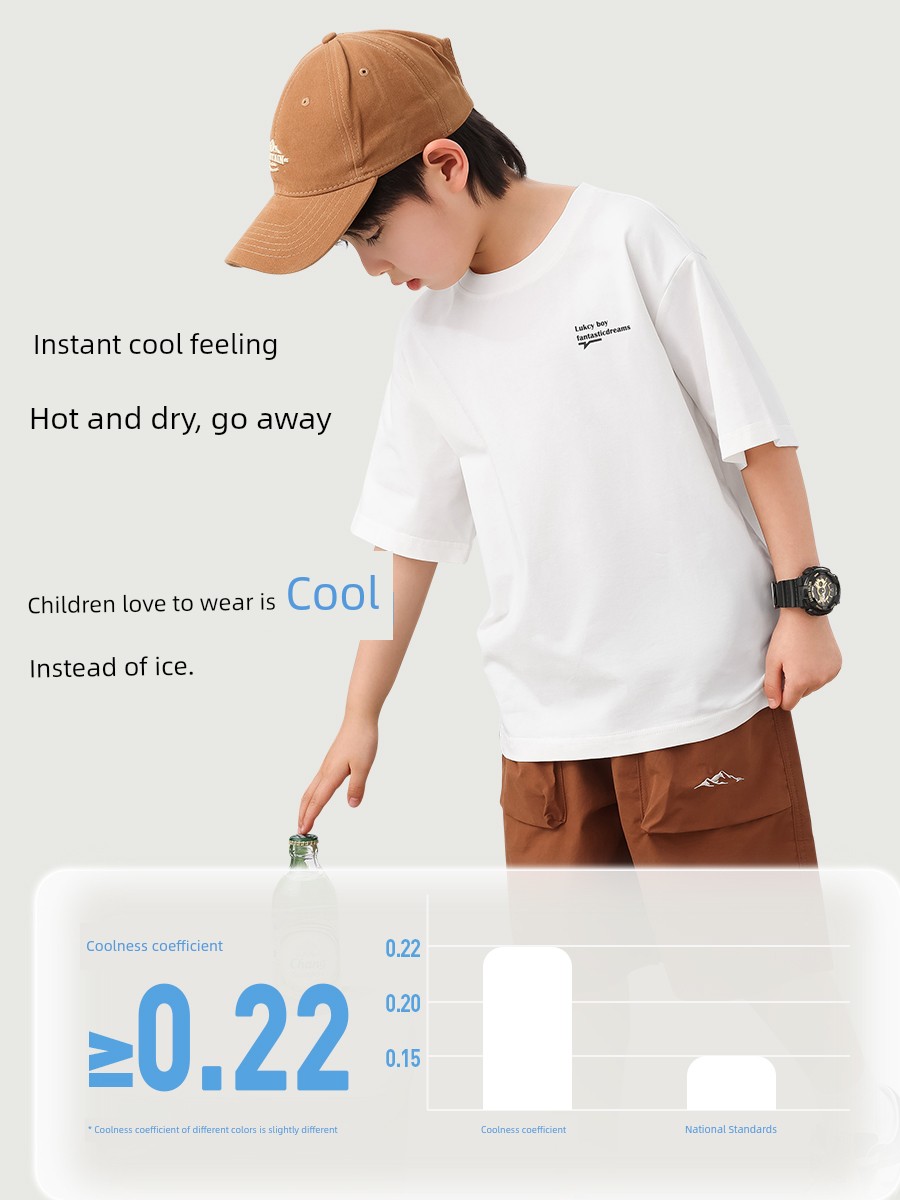 Zuoxi Children's Clothing Boys' T-Shirt Short-Sleeve Kids' Summer Top 2026 New Model Boys' Big Kids Summer Cool Half-Sleeve Shirt — 2