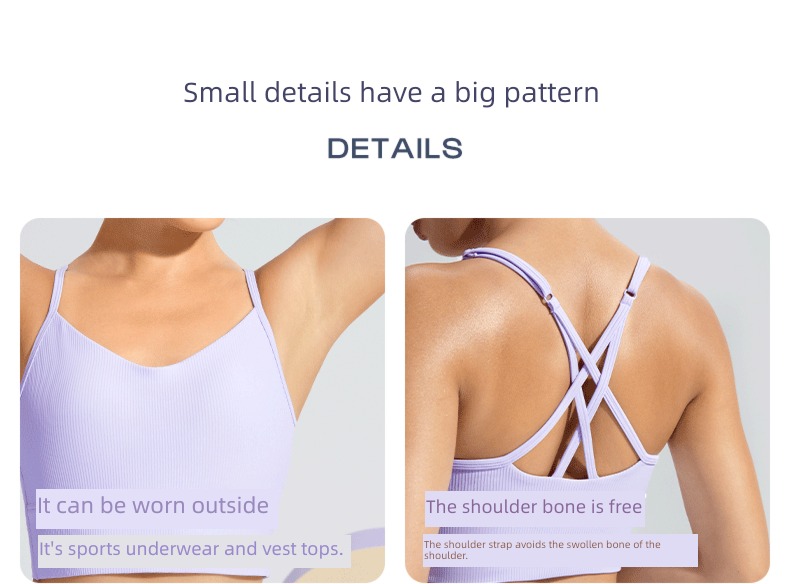 BR007 All in one Thin shoulder strap Beautiful back yoga jacket