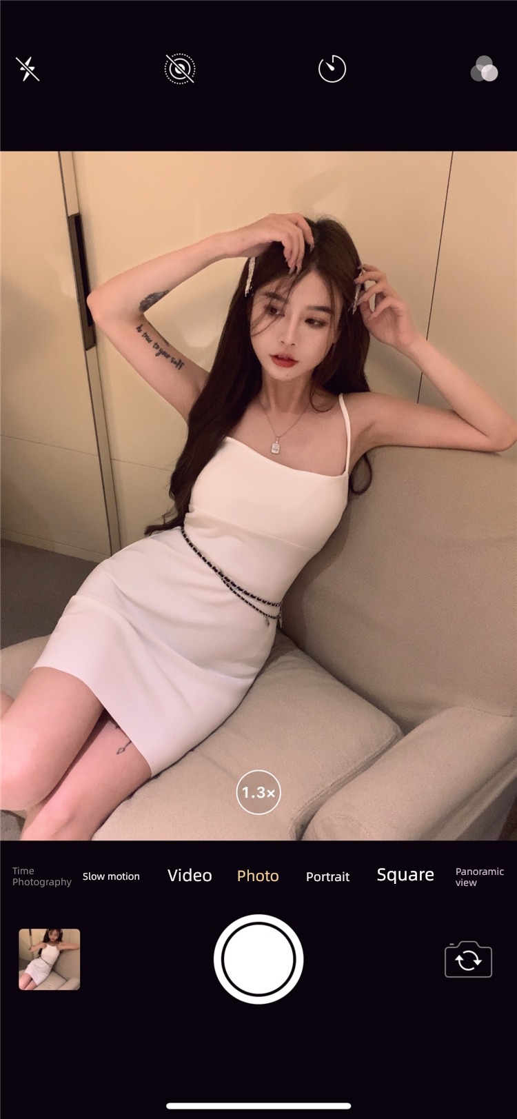 Raspberry powder sexy Show thin summer camisole Dress