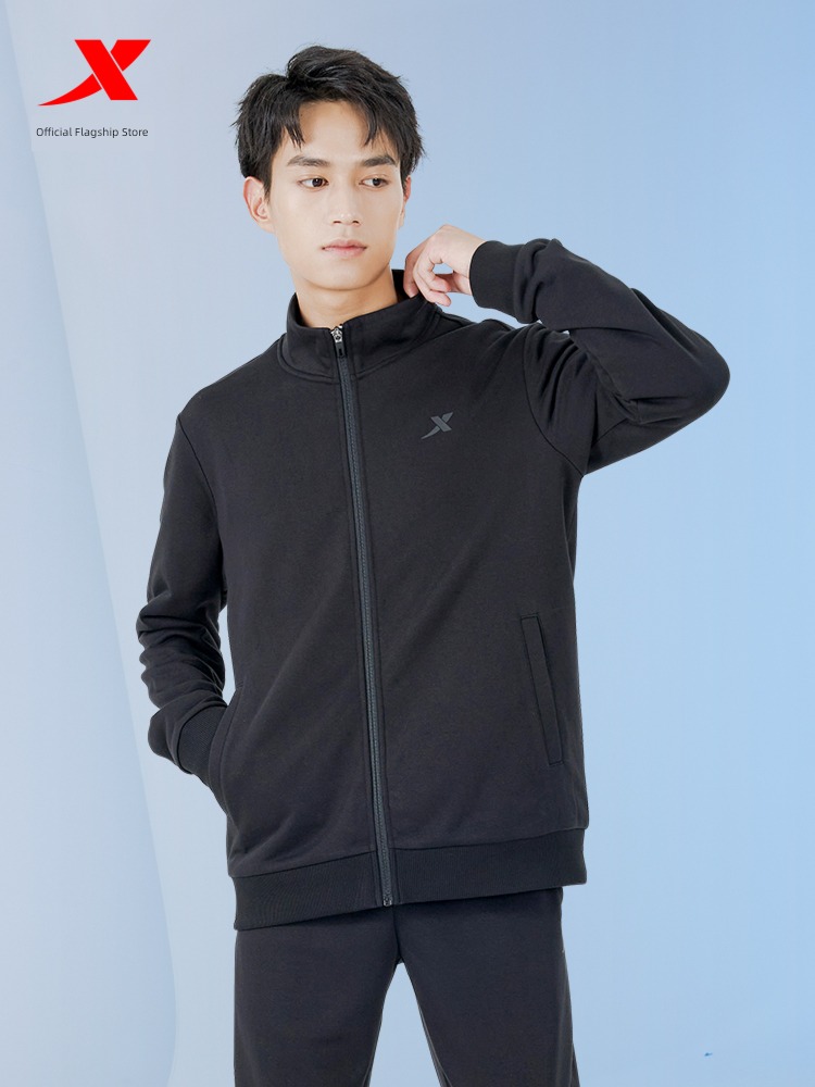 XTEP autumn The new male Simplicity Cardigan Sports suit
