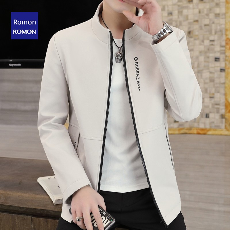 Romon Korean version Self-cultivation stand collar spring Put on your clothes loose coat