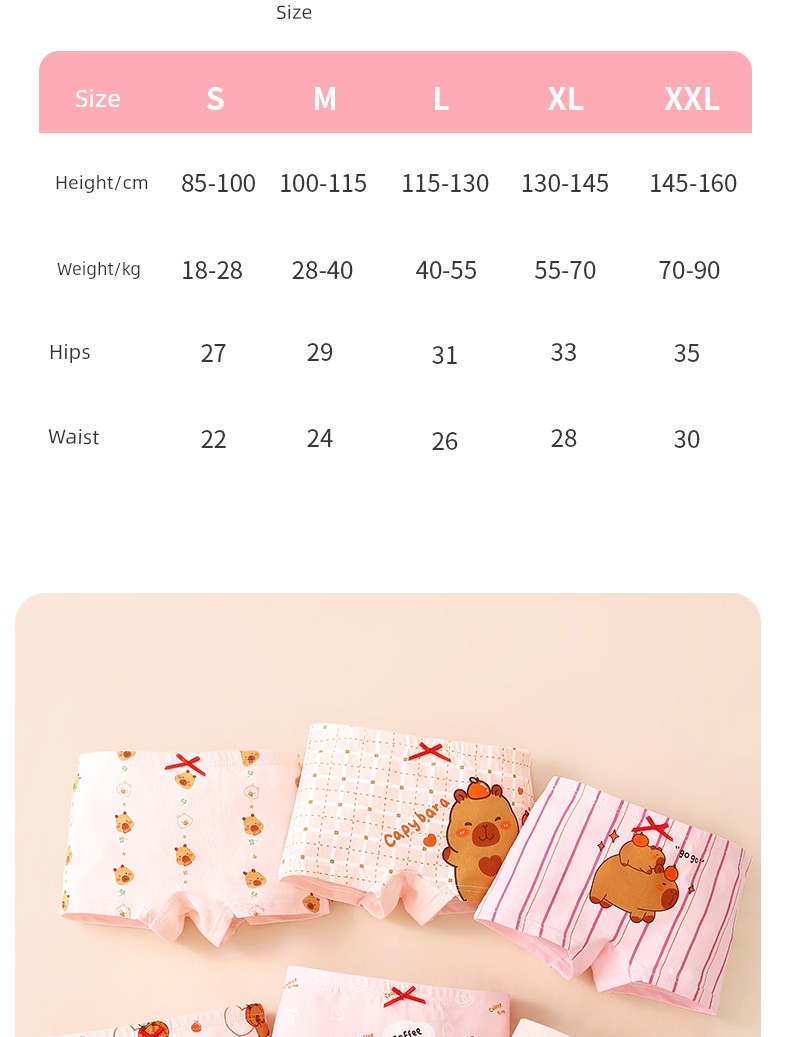 Kapibala Children's Underwear for Girls, Pure Cotton Boxer Shorts, Baby Four-Cornered All-Cotton Shorts That Don'T Pinch the Bottom, Girls' Class a — 14