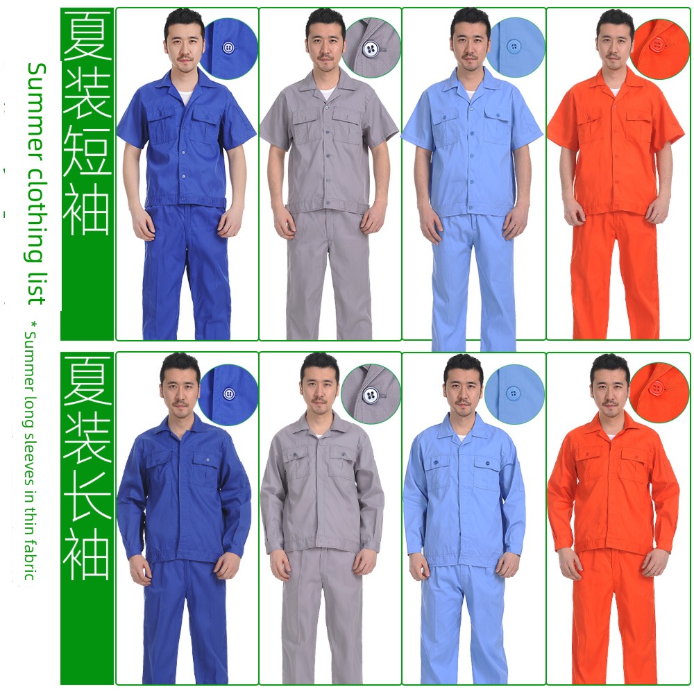 suit uneven sleeve length enterprise Spring and summer Autumn and winter coverall