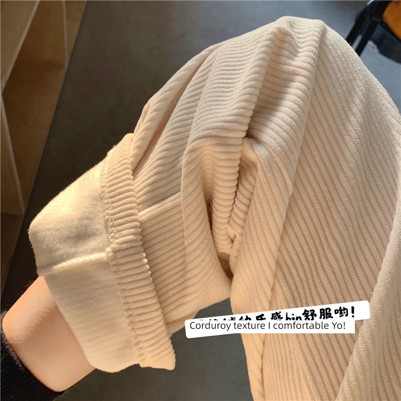 High waist Sagging sensation leisure time Plush chenille  Wide leg pants