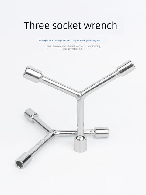 Y-shaped three-fork sleeve wrench multi-function extended motorcycle triangle hand tool set