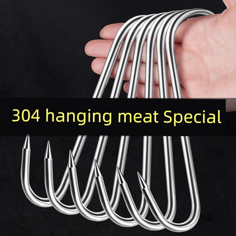 Bacon Hook S-Type Stainless Steel Drying Pork Hook Roast Duck Sausage Special Solid Thick Large Pointed Hook