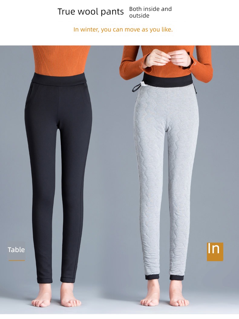 Wear out High waist Show thin winter thickening Cashmere pants