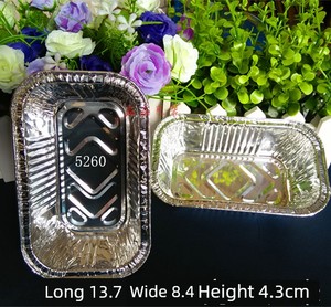 Disposable Aluminum Foil Lunch Box Rectangular Barbecue Tin Tray, Heat-Resistant Fast Food Packing Box Baking Utensils 2
