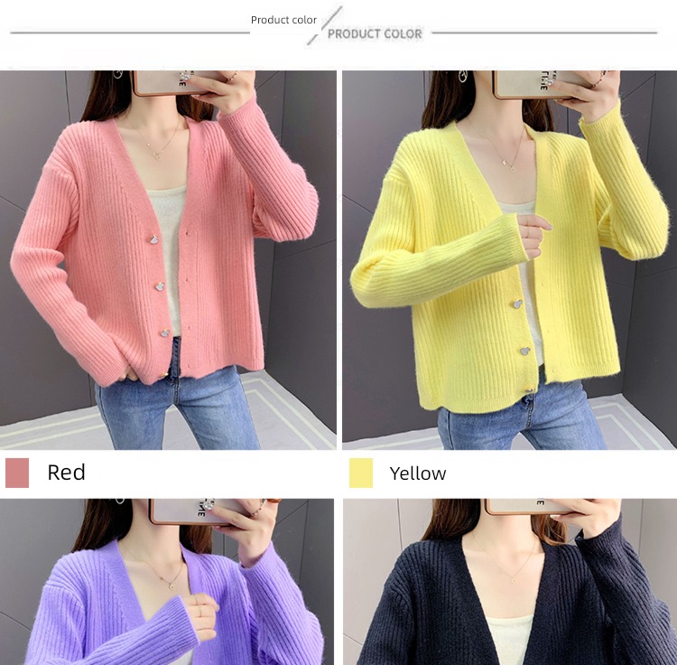 ma'am spring and autumn winter Advanced sense Hot money knitting Cardigan