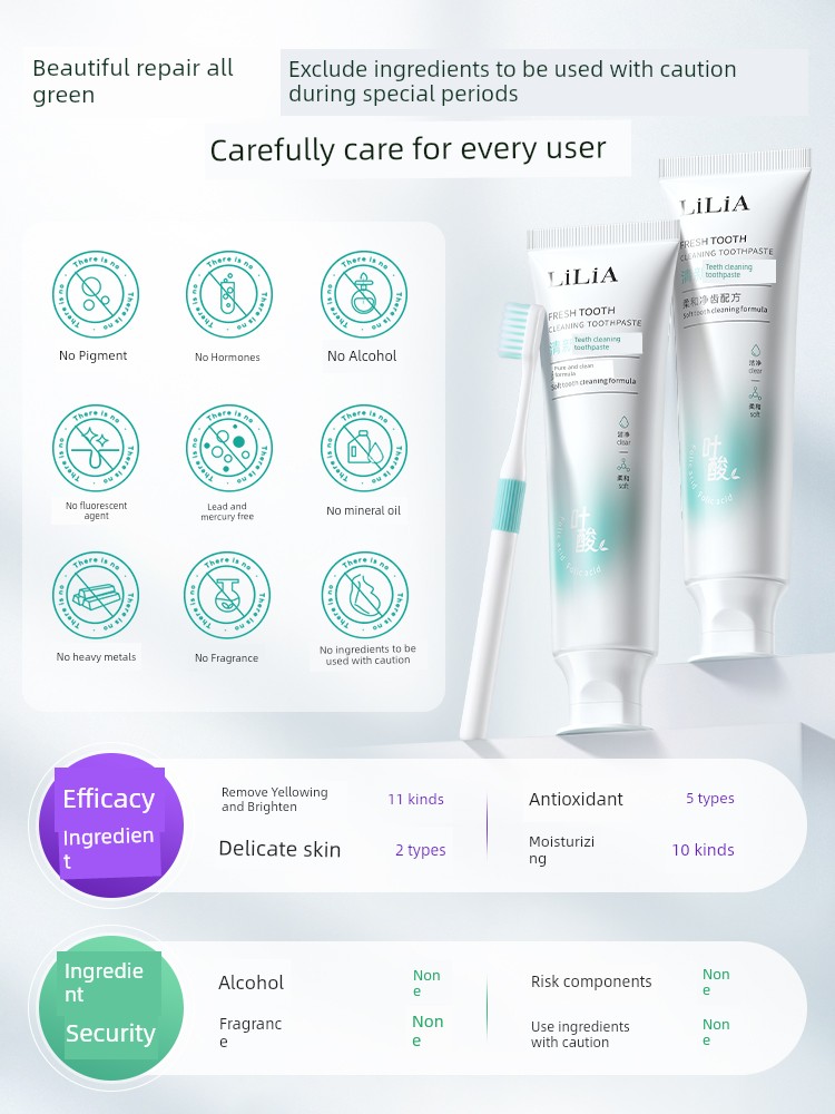 Folic Acid Toothpaste for Pregnant Women to Relieve Morning Sickness, Can Be Used during Pregnancy and Postpartum, Freshens Breath, Removes Yellow Stains, — 4