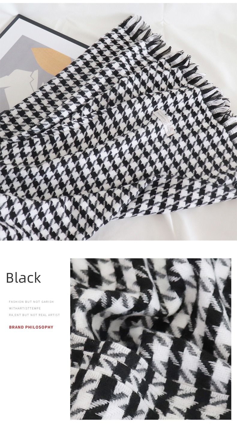 plover ins girl student Autumn and winter Korean version lattice scarf