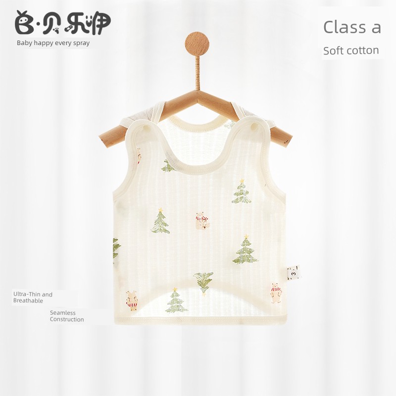 Beileyi Baby Half-Back Vest Summer Thin Pure Cotton Girls' Vest Boys' Clothing Newborn Bellyband Class a — 5