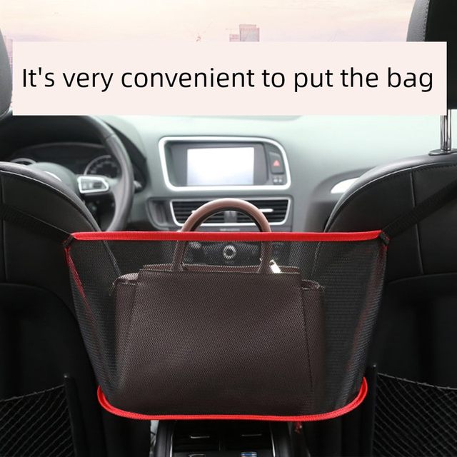 Car seat storage net bag middle storage bag car storage bag hanging bag put bag storage supplies inside car