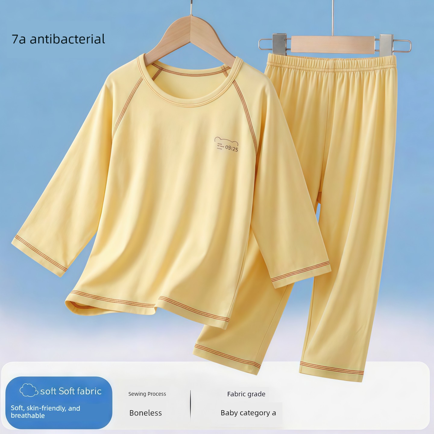 Modal Kids Pajamas Spring and Summer Thin Boys' Home Wear Boys Intimates Suit Teen Autumn Clothes Long Johns — 2