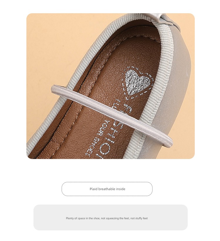 Girls' Leather Shoes, Kidsren's Bow-Knot Princess Shoes, 2026 Spring New Style, Baby Girl Dance Shoes, Soft-Soled Bean Shoes — 10