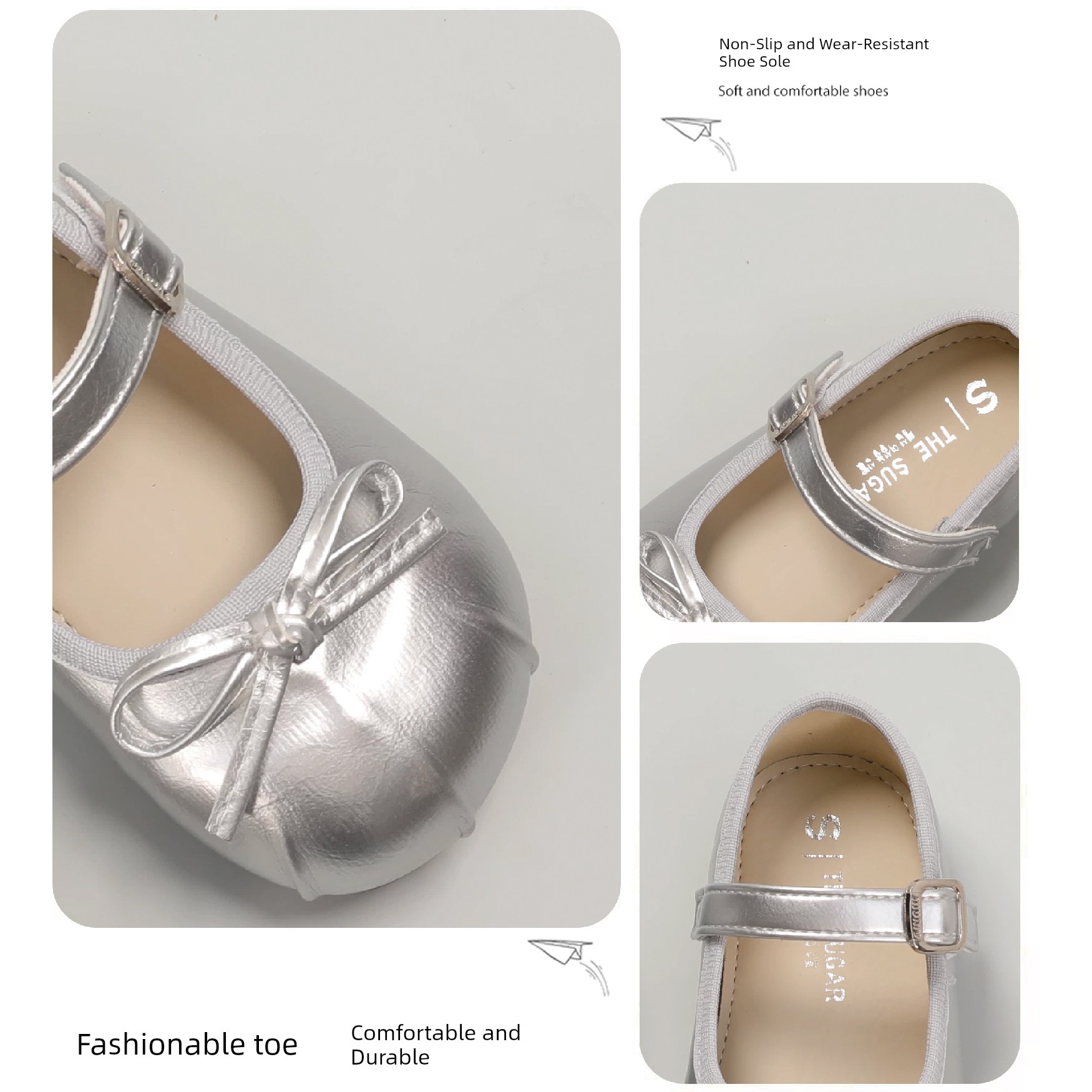 Children's Shoes, Girls' Silver Leather Shoes, 2026 Spring and Autumn New Style, Bow-Knot Princess Shoes, Baby Girl's Single Shoes — 5