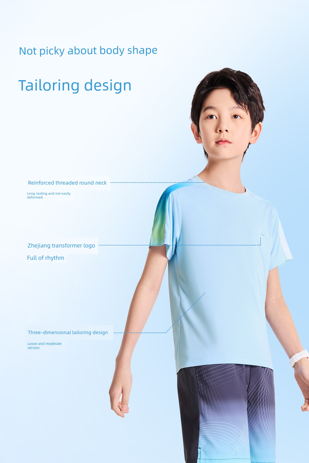 Hongxing Erke Kidsren's Clothing Kidsren's Short-Sleeved T-Shirt Boys' Sports Quick-Drying Clothing Summer New Youth Girls' Tops — 25