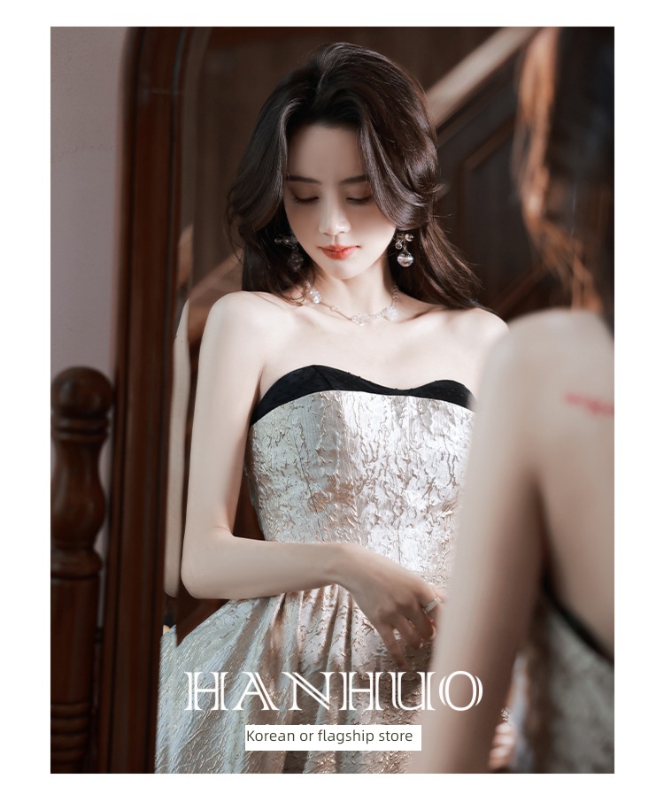 Dress skirt high-end A lady of temperament vocal music Art examination undergarment covering the chest and abdomen