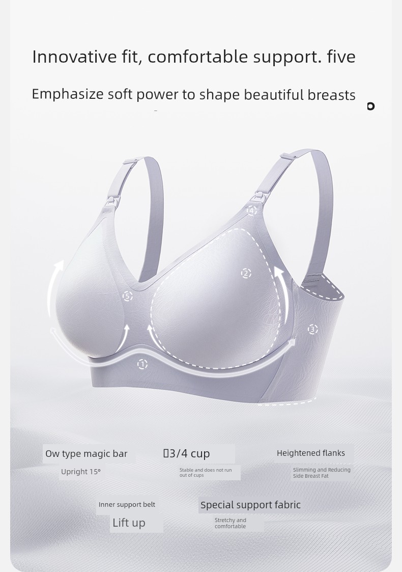 [Clearance] 129.9 Choose Any 2 Pieces October Crystal Maternity Nursing Bra Plus Size Breathable Postpartum Bra — 42