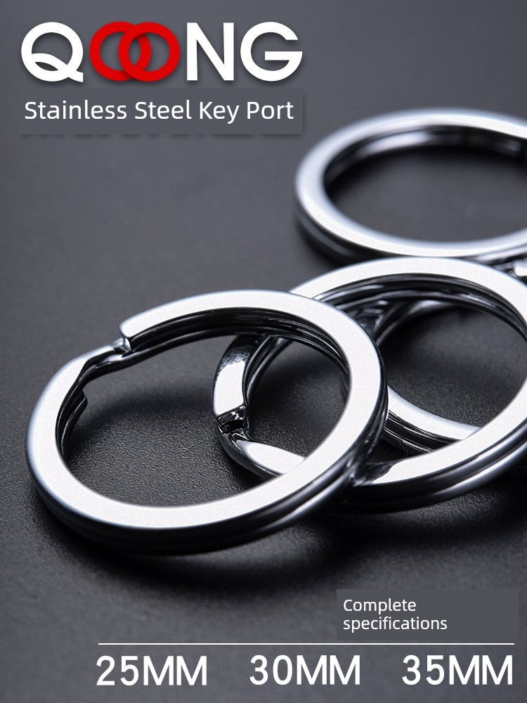 3 Specifications Key Ring Stainless Steel Buckle Metal Car Key Flat Small Annulet Wire Rope Key Chain