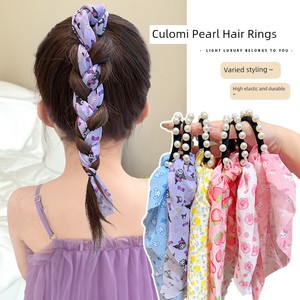 Children's Hair Ties with Pearl Ribbons, Braided Hair Bands, Cartoon Hair Accessories for Girls, Hair Ropes, Little Girl
