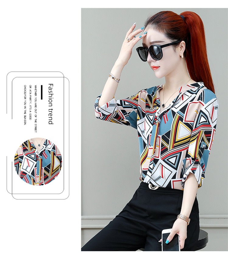 Stylish and versatile Long sleeve jacket Women Chiffon shirt