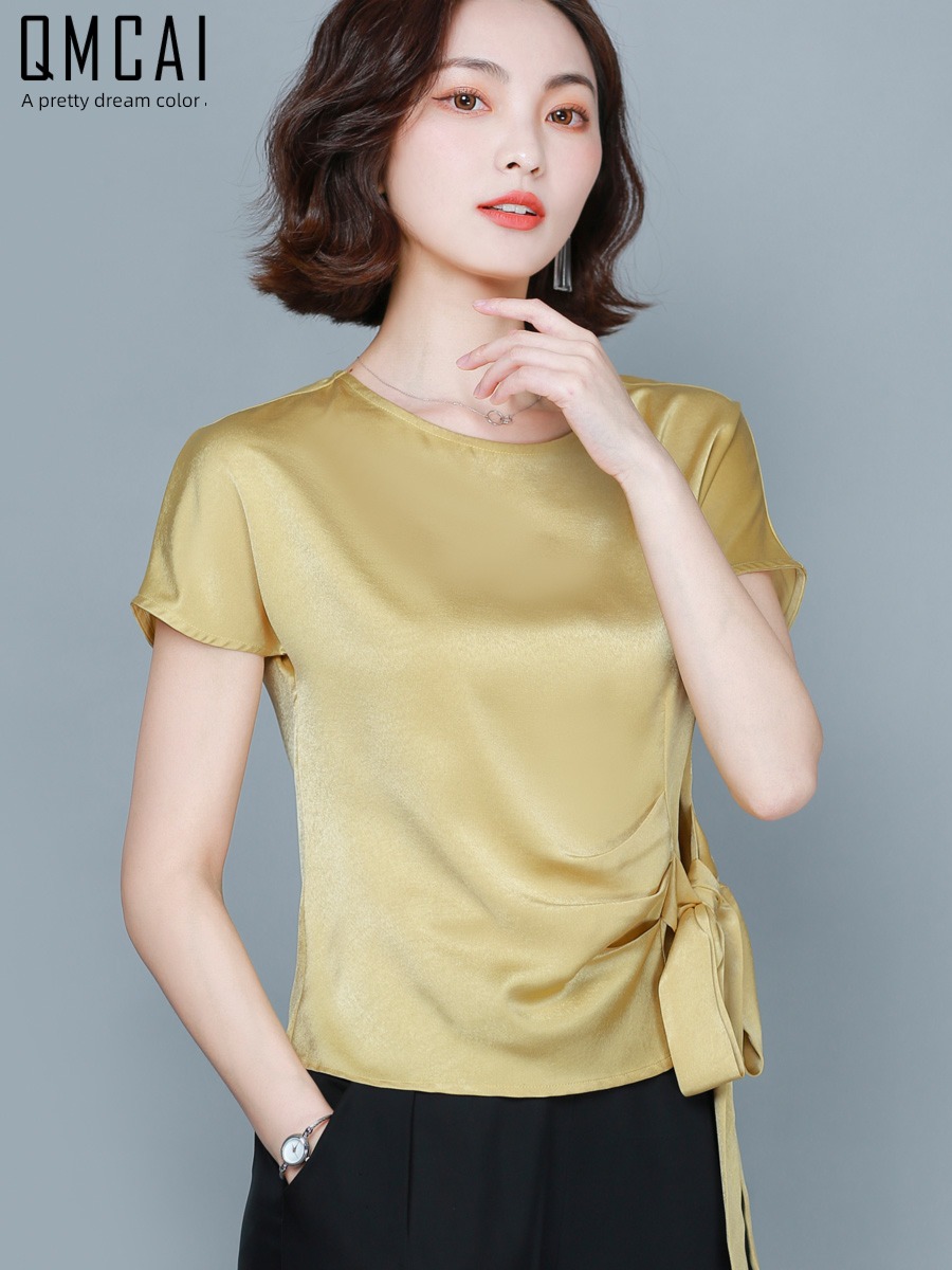 Short sleeve T-shirt easy match Wide leg pants jacket Chiffon shirt