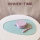 Students' simple oval water droplet silicone breakfast mat home heat insulation and anti-scalding baby Western restaurant European-style placemat