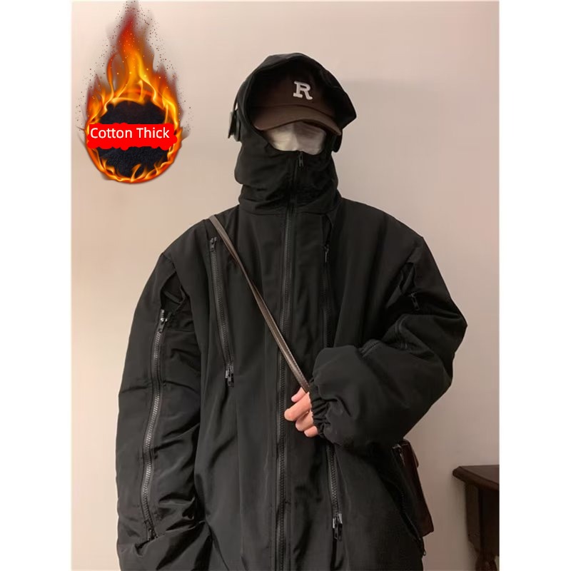 Black Warrior pizex loose coat Men's style winter thickening American style Functional wind outdoors Mountaineering clothes work clothes Jacket Cotton