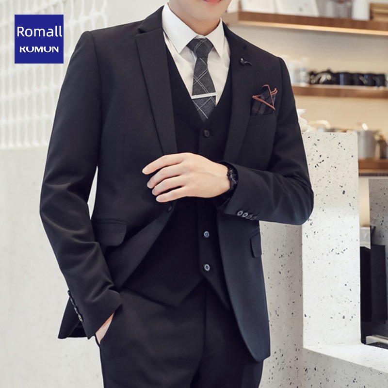 Romon white Korean version groom marry man 's suit suit